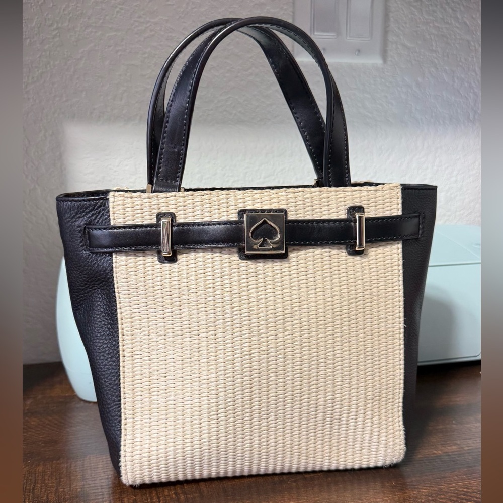 Kate Spade Houston Street Leo Straw Satchel Crossbody